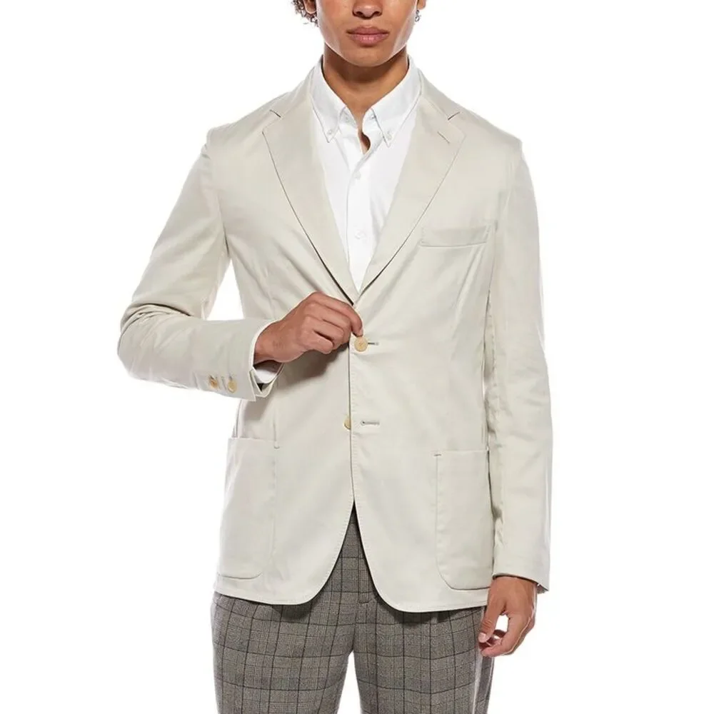 Brioni Mens Deconstructed Blazer, Brown